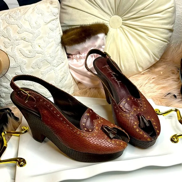 HENRY BEGUILAN VINTAGE PLATFORM SANDALS - Picture 1 of 7